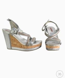 Sandália Prada Wedge Prateada