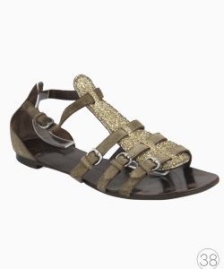 Sandália Giuseppe Zanotti Rasteira Brilhos Verde