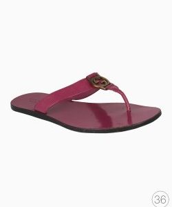 Sandália Rasteira Gucci Thong Interlocking G Pink