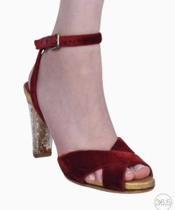 Sandália Saint Laurent Camurça Vinho