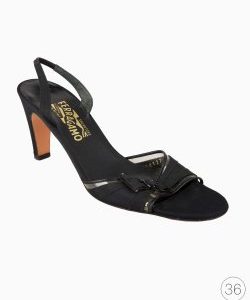 Sandália Salavatore Ferragamo Slingback Preta
