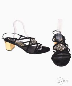 Sandália Salvatore Ferragamo Metal Preto