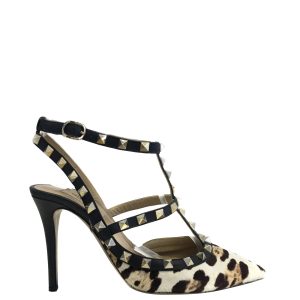 Sandália Valentino Garavani Rockstud Animal Print Tam 38