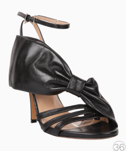 Sandália Valentino Bow Couro Preta