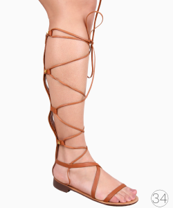 Sandália Valentino Gladiadora Rockstud Caramelo