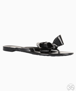 Sandália Valentino Rasteira Jelly Bow Preta