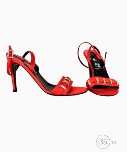 Sandália Versace Gianni Versace Vermelha com Brilhos