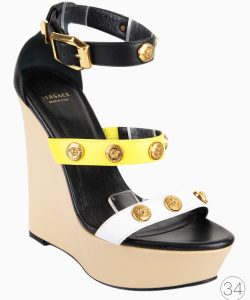 Sandália Versace Straps Wedge Medusa Colorblock