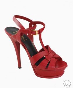 Sandália Saint Laurent YSL Tribute Vermelha