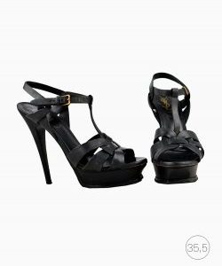 Sandália Yves Saint Laurent Tribute Preta