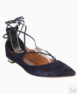 Sapatilha Aquazzura Veludo Azul Marinho