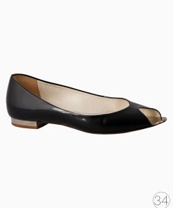 Sapatilha Chanel Peep Toe Verniz Preta