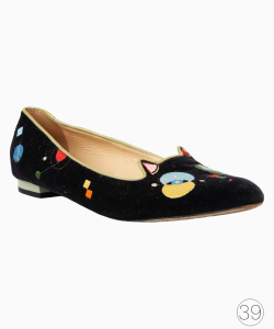 Sapatilha Charlotte Olympia Kitty Veludo Preta