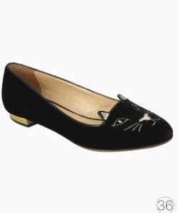 Sapatilha Charlotte Olympia Kitty Velvet Preto