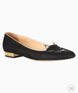 Sapatilha Charlotte Olympia Kitty Velvet Preto