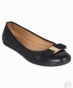 Sapatilha Ferragamo Matelassê Bow Preta