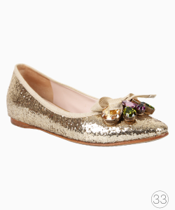 Sapatilha Miu Miu Cristal Glitter Dourada