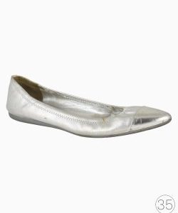Sapatilha Prada Ballet Flats Prata Metalizada