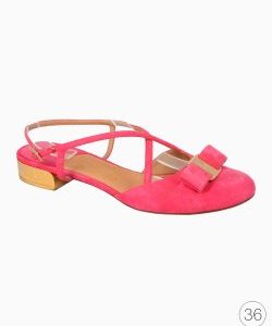 Sapatilha Salvatore Ferragamo Vara Bow Camurça Rosa