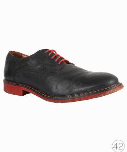 Sapato Armani Jeans Oxford Brogue Couro Preto e Vermelho