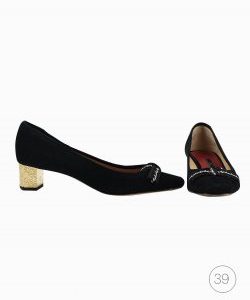 Sapato Carolina Herrera Block Heel Preto