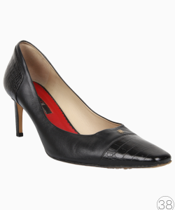 Sapato Carolina Herrera Vintage Croco Embossed Preto