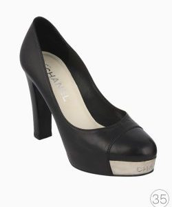 Sapato Chanel Pump Cap Toe Preto