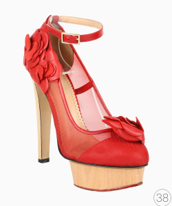 Sapato Charlotte Olympia Flower Platform Vermelho