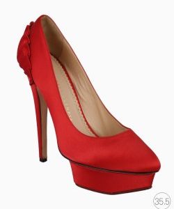 Sapato Charlotte Olympia Meia Pata Cetim Vermelho