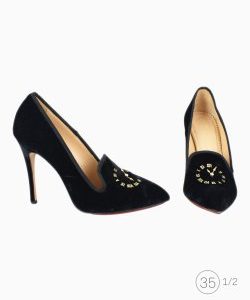 Sapato Charlotte Olympia Relógio Veludo Preto