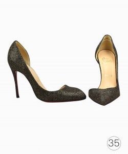 Sapato Christian Louboutin Iriza 100 Dourado