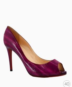 Sapato Christian Louboutin Peep Toe Roxo