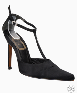 Sapato Dior Vintage Cetim Preto