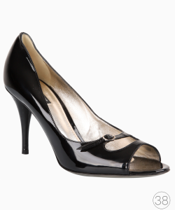 Sapato Dolce & Gabbana Peep Toe Verniz Preto