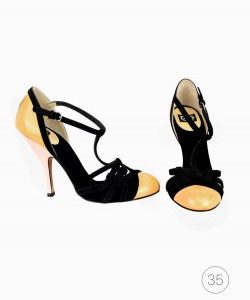 Sapato Dolce & Gabbana Tricolor em Veludo e Verniz