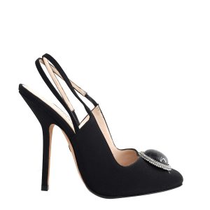 Sapato Emilio Pucci Seda Preta com Pedra Tam 385