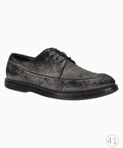 Sapato Emporio Armani Oxford Couro Texturizado Chumbo
