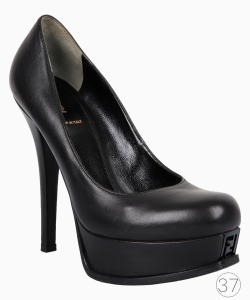 Sapato Fendi Meia Pata Couro Preto