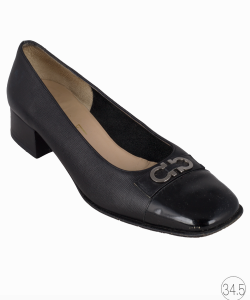 Sapato Ferragamo Gancini Couro Preto