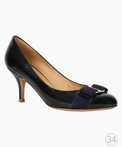 Sapato Ferragamo Vintage Verniz Preto e Azul