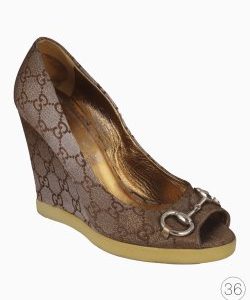 Sapato Gucci GG Horsebit Canvas Monograma