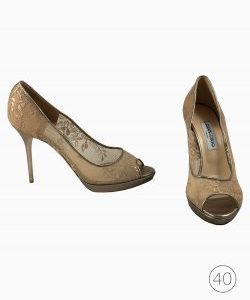 Sapato Jimmy Choo Renda Dourada