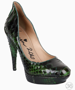 Sapato Lanvin Croco Verde Escuro