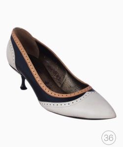Sapato Lanvin Scarpin Bege e Preto