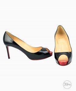Sapato Louboutin Bianca 120 Preto Verniz