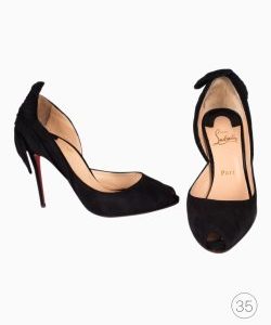 Sapato Louboutin Camurça Nó Preto