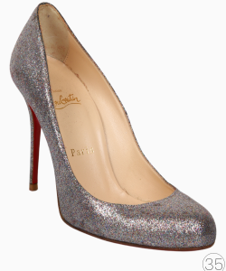 Sapato Louboutin Glitter Rosé