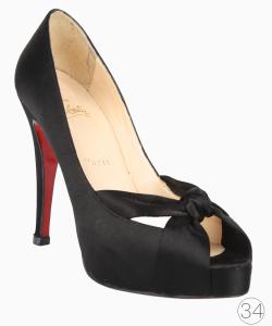 Sapato Louboutin Laço Cetim Preto