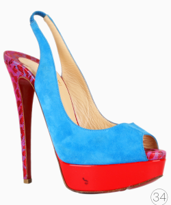 Sapato Louboutin Lady Peep Sling Colorido