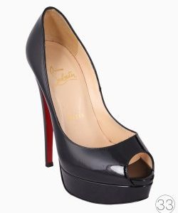 Sapato Louboutin Lady Peep Verniz Preto